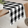 Biante Bavlnený behúň na stôl Olivia OL-004 Čierno-biela kocka veľká 20x120 cm