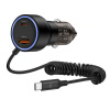 Tech-Protect CC05 autonabíjačka USB / USB-C 60W PD + kábel USB-C, čierna
