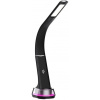 Stolová lampa IMMAX LED stolná lampička Corella s Qi nabíjaním čierna so striebornými prvkami, RGB podsvietenie (08973L)