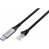 Digitus USB, USB 3.0 kabelový adaptér [1x USB, USB 3.2 Gen 1 (USB 3.0) - 1x RJ45, RJ45 zástrčka] AK-300600-100-S 10 m fóliové stínění, stínění pletivem,