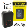 PATONA cestovný mini kompresor do auta, na bicykel / powerbank 4000 mAh / LED SOS / USB-A / USB-C / LCD