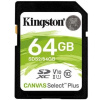 KINGSTON SDXC 64GB Canvas Select Plus A1 C10 Card (rychlost až 100 MB/s) SDS2/64GB