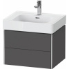 DURAVIT XSquare závesná skrinka pod umývadlo, 2 zásuvky, 584 x 470 x 397 mm, grafit matný, XS4378049490000