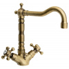 Sapho ANTEA stojánkova umývadlová batéria s retro hubicou s výpusťou, bronz, 3376