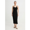 Šaty Dkny čierna farba, midi, priliehavá, DJ5D9053 S