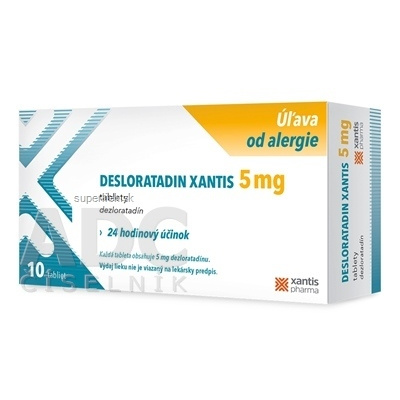 Desloratadin Xantis 5 mg tbl (blis.OPA/Al/PVC/Al) 1x10 ks, 8594183951997