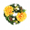 Jesenný venček so žltými chryzantémami Ø20 cm