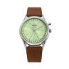 Vulcain Cricket President 36 mm - Pistáciovo zelená - Brown Plain + 5 rokov záruka a darček ZADARMO