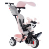 Smoby a kočík v jednom s brzdou Baby Driver Pink Tricycle s intuitívnym ovládaním a tichými EVA kolesami ružová