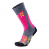 UYN SKI ALL MOUNTAIN SOCKS LADY G943 MEDIUM GREY MELANGE/PINK Veľkosť ponožky: 39/40