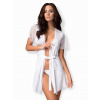 Koketná župan Miamor robe white - Obsessive L/XL bílá