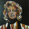 Marylin Monroe- Ing. Lujza Ferková, originálny, ručne maľovaný obraz L (do veľkosti 95x95cm) Viac farieb