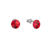 Náušnice bižutérie so Swarovski kryštálmi červené okrúhle 51037.3