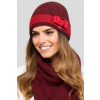 Kamea Červená elegantná zimná dámska čiapka Kamea Katalonia, Veľkosť uni, Farba červená