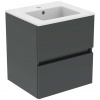 Ideal Standard Eurovit Skrinka s umývadlom, 55x50x44 cm, 2 zásuvky, lesklá sivá R0571TI