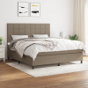 vidaXL Posteľný rám boxspring s matracom sivohned 160x200 cm látka - Šedohnedá - 106156-206276
