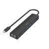 Hama USB-C hub, multiport, 3x USB-C PD, HDMI, LAN, 6 portov 00200144