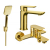 Sada batérií MEXEN ALFA XXIII - umývadlová batéria + vaňová batéria so sprchou zlatá