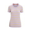 Dámske tričko Merino Blend Wave SS Tee Stripe Icebreaker Purple Gaze veľkosti oblečenia L