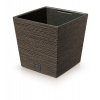 PROSPERPLAST Kvetináč FURU SQUARE LOW ECO WOOD 24cm kávový