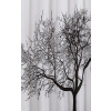 AQUALINE Sprchový záves 180x200cm, polyester, čierna / biela, strom ZP008
