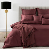 Takoy Obliečky 140x200 cm, 2-dielna súprava z bavlneného makosaténu, bordové, s ozdobným lemom a výšivkou, kolekcia MINGE ELEGANTE-HF-473737 | 140 x 200 cm