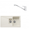SET363 - Gránitový drez Blanco Sona 6 S biela soft + Kuchynská batéria Rosan King JA381001 chróm