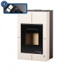 Teplovodní krbová kamna s výměníkem a elektronickou regulací HS Flamingo SAPORO 11/7 kW krémová