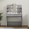 Toaletný stolík s LED sivý dub sonoma 96x40x142 cm-ForU-820488
