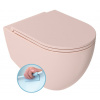 Isvea INFINITY závesná WC misa, Rimless, 36,5x53cm, ružová Salmon 10NF02001-2S