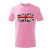 Britská vlajka stará - Tričko detské bavlnené - 104-110cm / 3-4 roky ( Ružová )