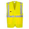 PORTWEST HI-VIS C357 / Reflexná vesta s vreckom na tablet - HV žltá 4XL