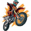 CUKROVÁ TLAČ jedlý obrázok na tortu Cukrová hmota Cross Motor Pitbike #1 + MENO