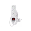 Prodlužovací kabel EMOS P13115 / 1,5 m / 3 zásuvky / s vypínačem / bílý / PVC / 1 mm2