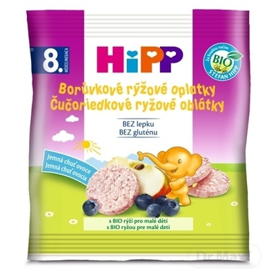 HiPP BIO ryžové oblátky čučoriedkové 35 g