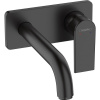 HANSGROHE Vernis Shape 2-otvorová páková umývadlová batéria pod omietku, pre nástennú montáž, s krycou doskou, výtok 207 mm, matná čierna, 71578670