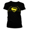 Dámské triko černé barvy s potiskem Batman Vs Superman Logo Girly Tee (Black) M