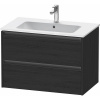 DURAVIT Ketho 2 závesná skrinka pod umývadlo, 2 zásuvky, 810 x 480 x 550 mm, dub čierny, K25263016160000