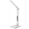 IMMAX LED stolní lampička Kingfisher/ Qi nabíjení/ 8,5W/ 400lm/ 12V/2,5A/ 3 barvy světla/ sklápěcí rameno/ bílá (08966L)