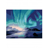 Diamantové maľovanie - POLÁRNA ŽIARA NAD MOROM Rámovanie: vypnuté plátno na rám, Rozmer: 40x50 cm