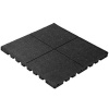 Playground System Gumová doska 1x1 m černá - výška pádu 1,3m (síla 40mm, raster 28 mm)