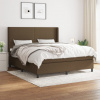 vidaXL Boxspring posteľ s matracom tmavohnedá 160x200 cm látka - Hnedá - 55428-10464