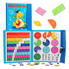 Ułamki kniha Montessori matematika magnetické puzzle vymazateľné pero