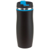 Nerezový termohrnček, 400 ml, plastové viečko, modrá