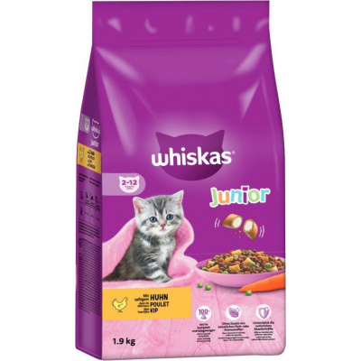 Granule pro kočky Whiskas Dry Junior s kuřecím masem, 1,4 kg