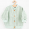 NEW BABY Dojčenský mušelínový kabátik New Baby Comfort clothes šalviová Veľ. 62