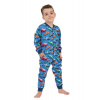 Dětský pyžamový overal Cars modrý s auty - 146/152