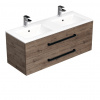 Swiss aqua technologies Koupelnová skříňka s černou úchytkou a umyvadlem SAT Cube Way 120x53x46 cm dub Wellington mat CUBE46C1202DWMOD