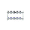 REHAU Nerezový rozdeľovač HKV-D Easyflow 9 vykurovacích okruhov s ukazovateľom prietoku MFI min/max, 13831901200