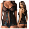 Súprava Obsessive Amanta babydoll + tangá Deň sv. Valentína čierna L/XL